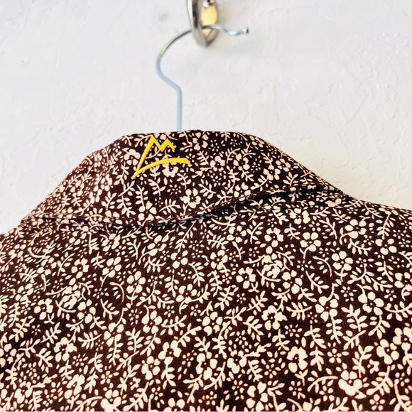 Icy Denver Brown Floral Pearl Snap Western Shirt Small - Picture 7 of 10